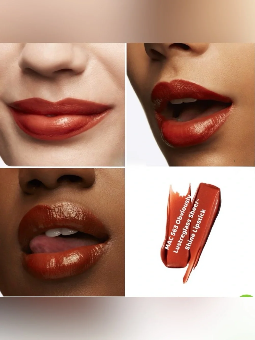 MAC Lustreglass Sheer-Shine Lipstick in Obviously NIB